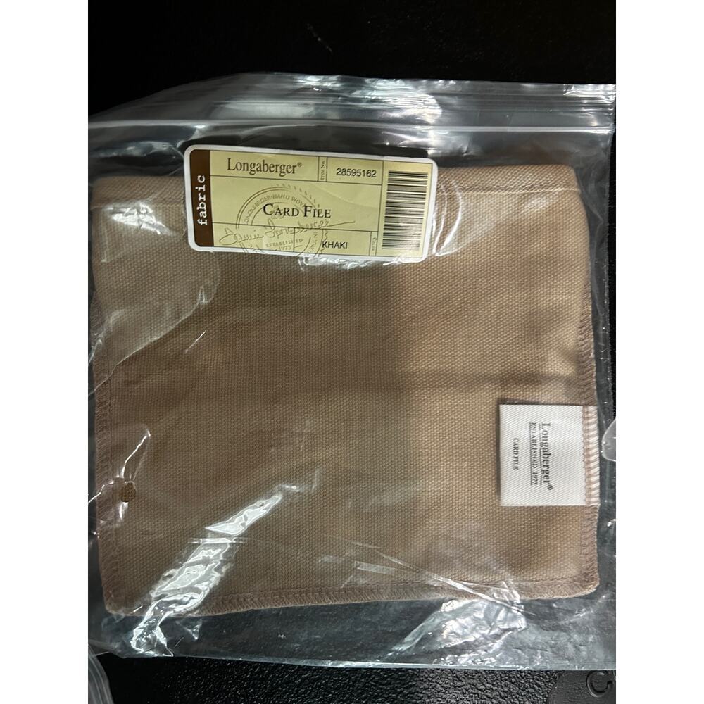 Longaberger‎ CARD FILE Basket Liner KHAKI TAN Fabric NEW
